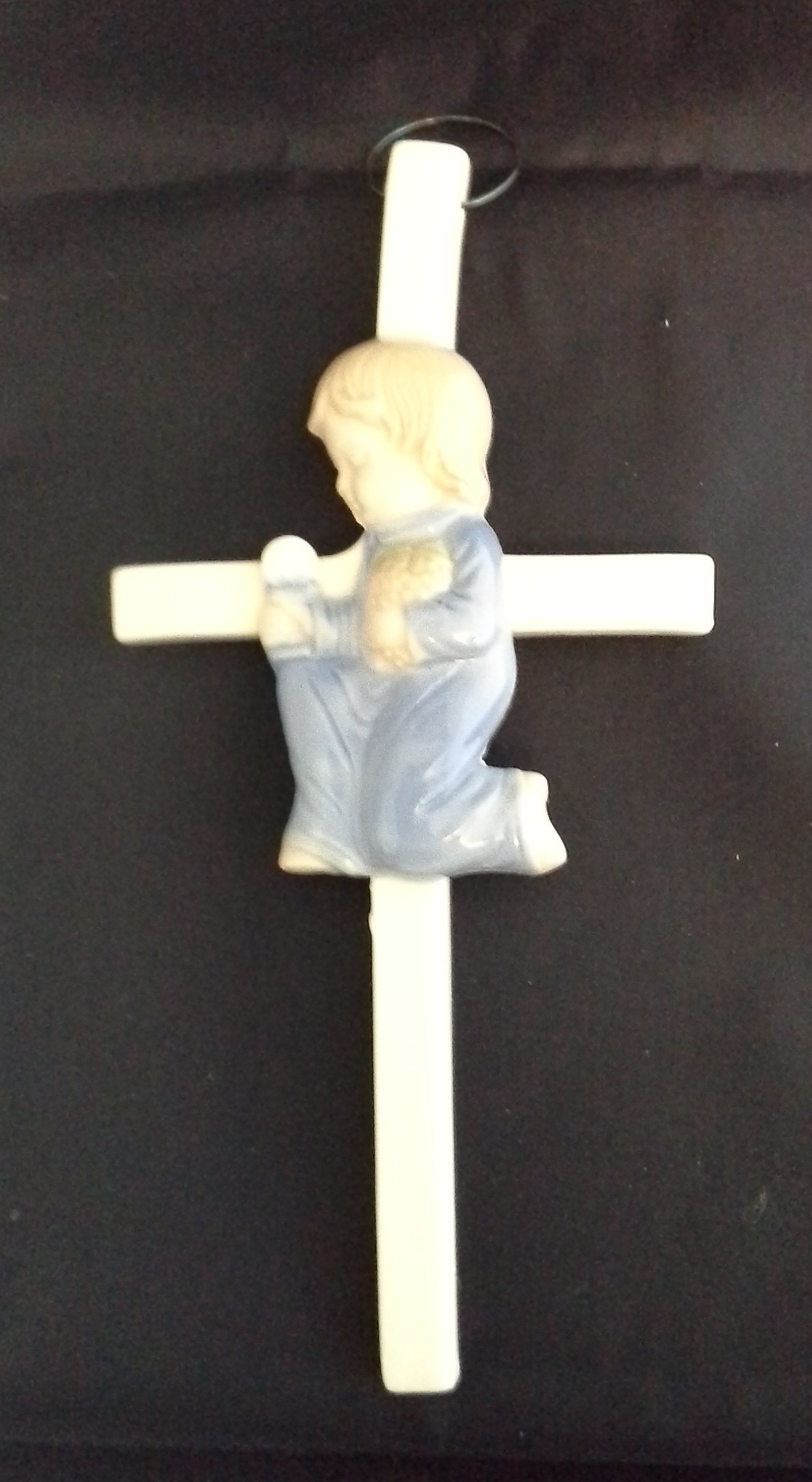 Porcelain Communion Cross: Boy